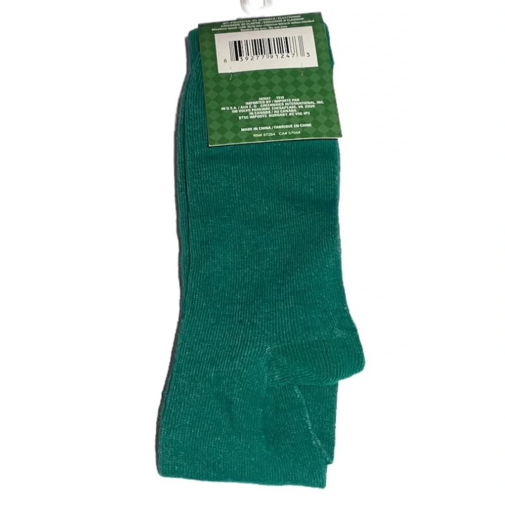 Saint Patrick’s Day Kiss For Luck Crew Socks Green Size 5-9